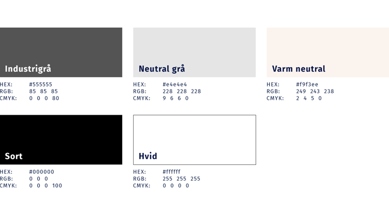 Farvepalette neutrale toner