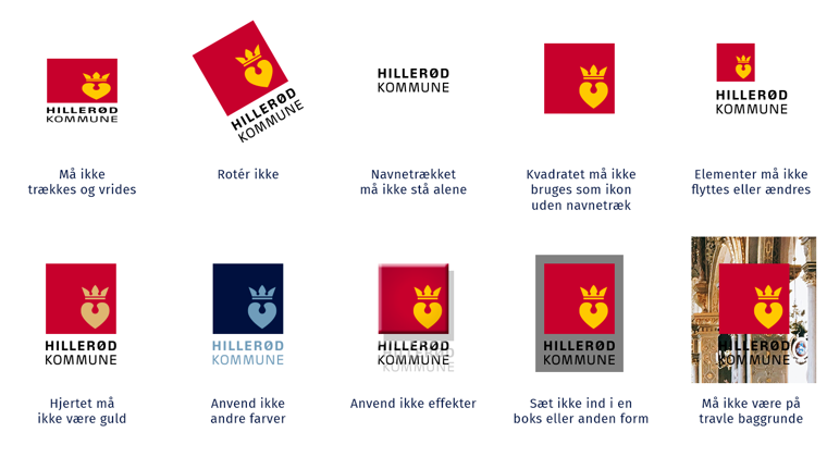 Retningslinjer for hvordan logoet ikke må bruges